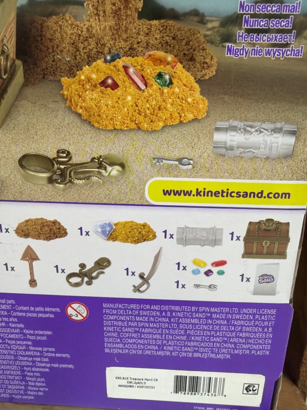 The One & Only Kinetic Sand Treasure Hunt Dig Set With Shimmer Sand Hidden Gems - Picture 7 of 10